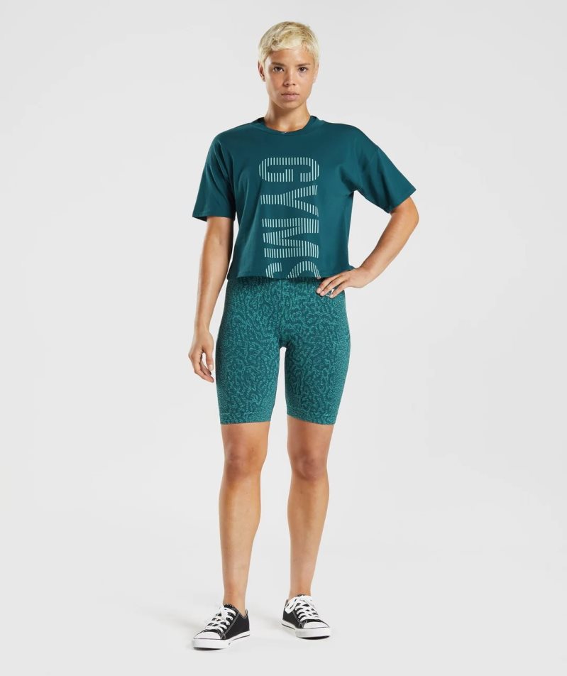 Women's Gymshark 315 Midi T-Shirts Turquoise | CA 8D501A